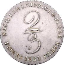 2/3 táleros 1833 A   "Minas de plata de Clausthal"