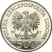 500 złotych 1987 MW  TT "Mistrzostwa Europy w Piłce Nożnej 1988" (PRÓBA)