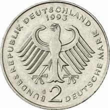 2 марки 1993 G   "Франц Йозеф Штраус"