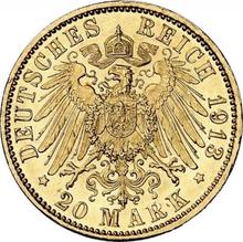 20 Mark 1913 E   "Sachsen"