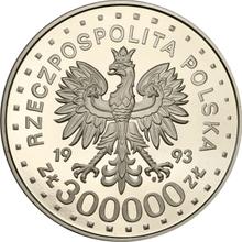 300000 złotych 1993 MW   "65 Rocznica powstania w getcie warszawskim" (PRÓBA)