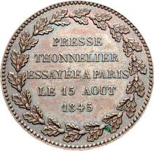 Módulo del rublo 1845    "La prensa construida por Tonnelier" (Prueba)