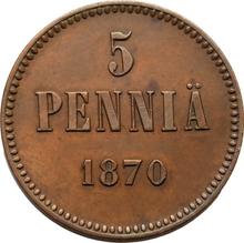 5 Penniä 1870   