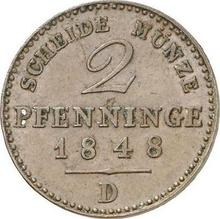 2 пфеннига 1848 D  