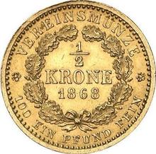1/2 crowns 1868 B  