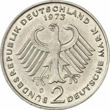 2 марки 1973 D   "Аденауэр"
