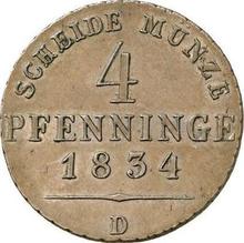 4 Pfennige 1834 D  