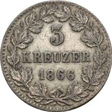 3 Kreuzer 1866   