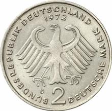 2 марки 1972 D   "Аденауэр"