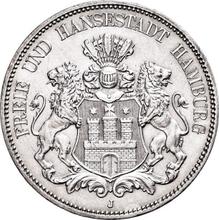 5 marcos 1876 J   "Hamburg"