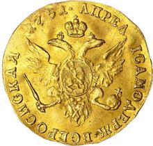 1 chervonetz (10 rublos) 1751    "Águila en el reverso"