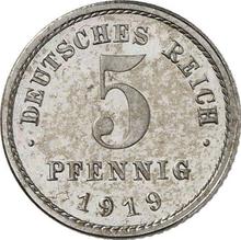 5 пфеннигов 1919 E  