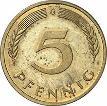 5 fenigów 1989 G  