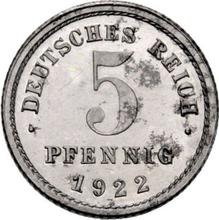 5 fenigów 1922 E  