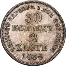 30 Kopecks - 2 Zlotych 1834 MW  