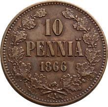 10 Penniä 1866   