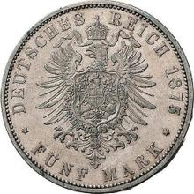 5 марок 1875 F   "Вюртемберг"