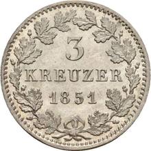 3 kreuzers 1851   
