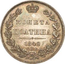 Poltina (1/2 rublo) 1842 СПБ НГ  "Águila 1832-1842"