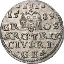 Трояк (3 гроша) 1589    "Рига"