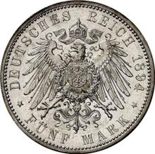 5 marcos 1894 J   "Hamburg"