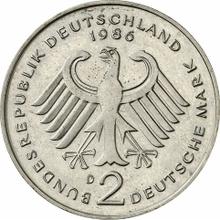 2 марки 1986 D   "Аденауэр"