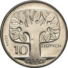 10 Zlotych 1964    "Tree" (Pattern)