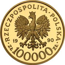 100000 Zlotych 1990 MW   "Gewerkschaft Solidarität"