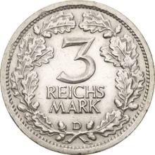 3 рейхсмарки 1932 D  