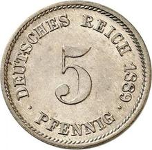 5 пфеннигов 1889 G  