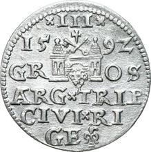 Trojak (3 groszy) 1592    "Riga"