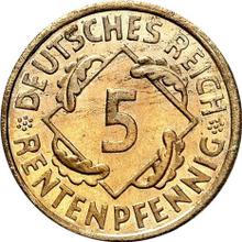 5 Rentenpfennigs 1923 D  