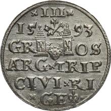 Trojak (3 groszy) 1593    "Riga"
