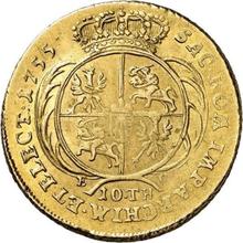 10 táleros (2 augustdores) 1755  EC  "de Corona"