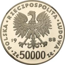 50000 Zlotych 1988 MW  BCH "Józef Piłsudski"