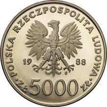 5000 Zlotych 1988 MW  ET "Pontifikat von Papst Johannes Paul II." (Probe)