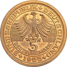 5 марок 1955 G   "Маркграф Баденский"