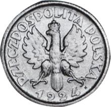 1 Zloty 1924 H   "Frau mit Ähren" (Probe)