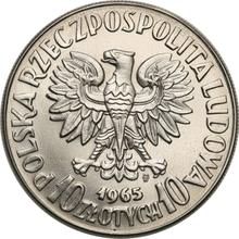 10 Zlotych 1965 MW   "Dünne Meerjungfrau" (Probe)