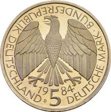 5 marcos 1984 D   "Unión Aduanera de Alemania"