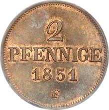2 пфеннига 1851  F 