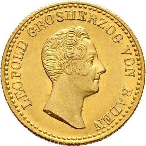 Awers monety - Dukat 1832 D - cena złotej monety - Badenia, Leopold