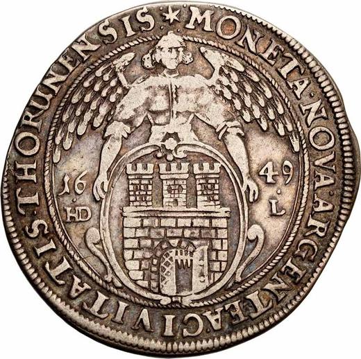 Rewers monety - Talar 1649 HDL "Toruń" - cena srebrnej monety - Polska, Jan II Kazimierz