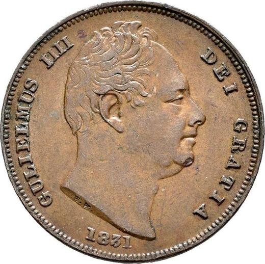 Аверс монеты - Фартинг 1831 года WW - цена  монеты - Великобритания, Вильгельм IV