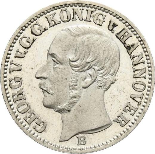 Аверс монеты - 1/12 талера 1859 года B - цена серебряной монеты - Ганновер, Георг V