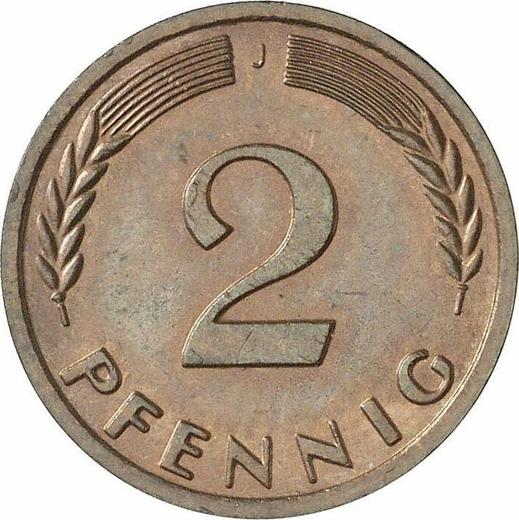 Аверс монеты - 2 пфеннига 1961 года J - цена  монеты - Германия, ФРГ