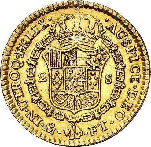 Реверс монеты - 2 эскудо 1802 года Mo FT - цена золотой монеты - Мексика, Карл IV