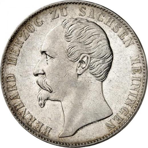 Аверс монеты - Талер 1860 года - цена серебряной монеты - Саксен-Мейнинген, Бернгард II