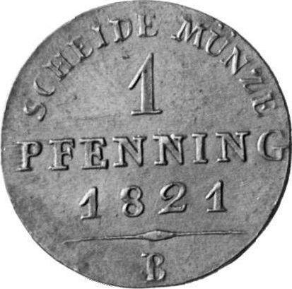 Реверс монеты - 1 пфенниг 1821 года B - цена  монеты - Пруссия, Фридрих Вильгельм III