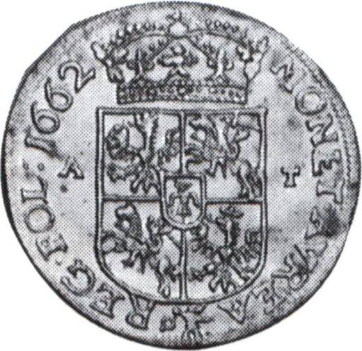 Rewers monety - Dukat 1662 AT "Popiersie w koronie" - cena złotej monety - Polska, Jan II Kazimierz
